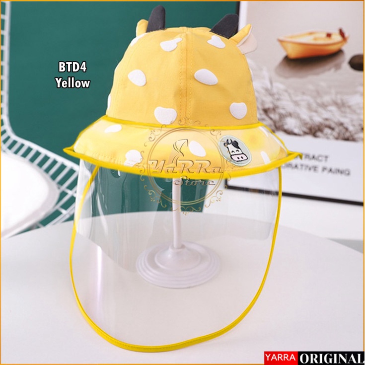 TOPI ANAK BUCKET PEREMPUAN BUCKET LAKI LAKI MOTIF JERAPAH PELINDUNG WAJAH ANTI VIRUS BTA-BTD4-YELLOW
