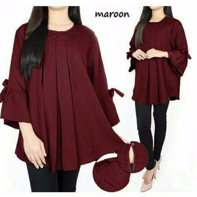 Sassy Blouse atasan putih Bigsize Jumbo LD 120