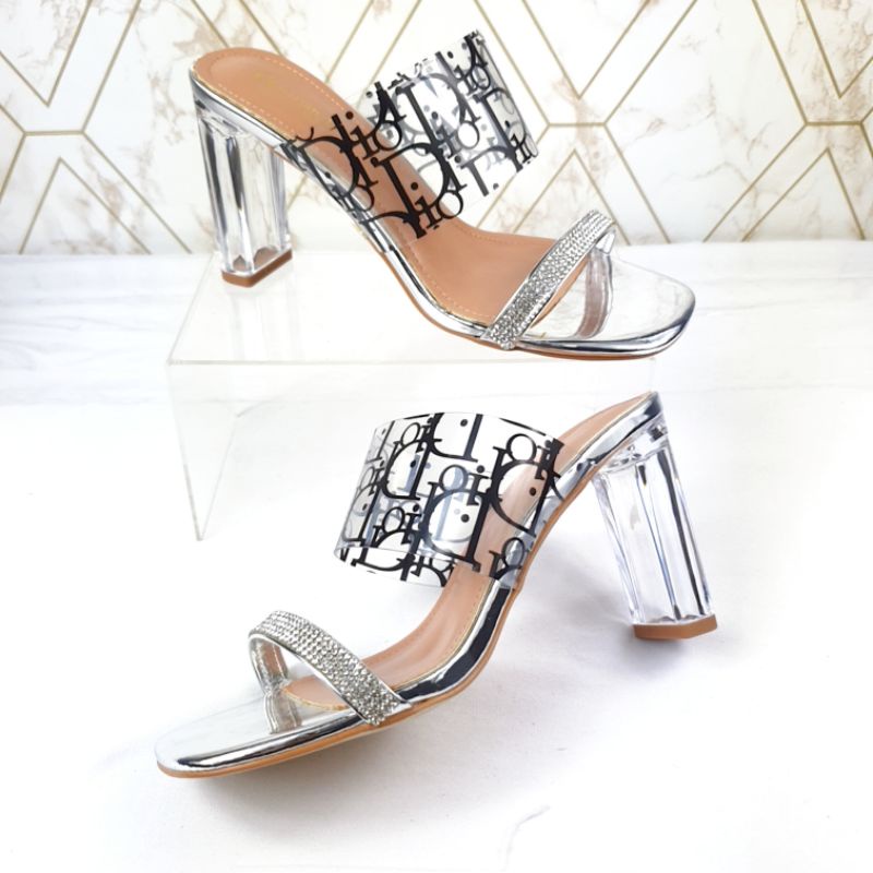 DR Transparent double strap heels