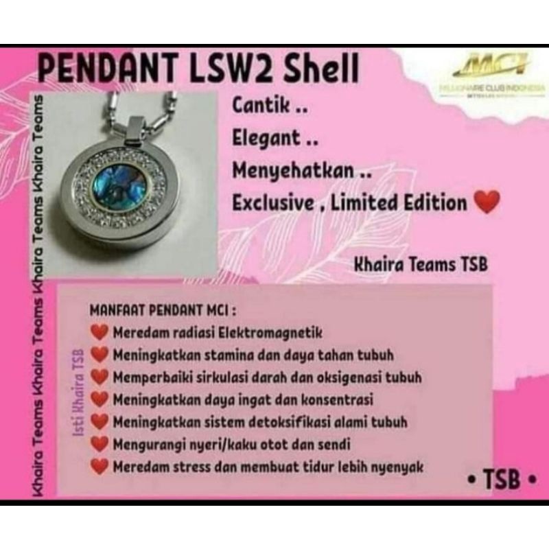kalung kesehatan MCI original / LSW V2 Shell / kalung pendant original.