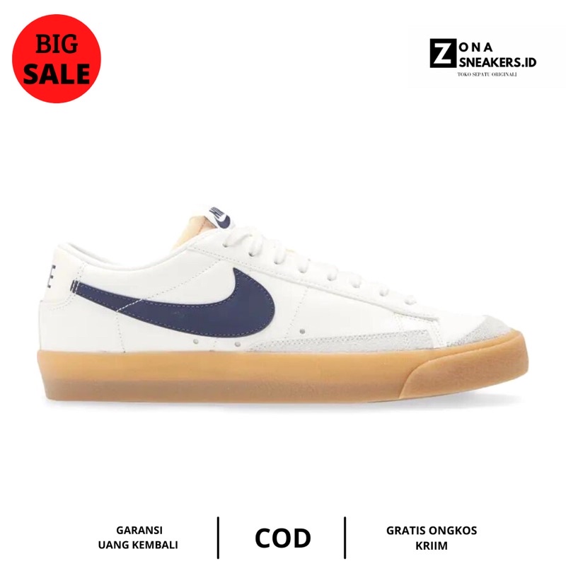 NIKE BLAZER LOW 77 LEATHER WHITE NAVY GUM || SEPATU NIKE 100% ORIGINAL