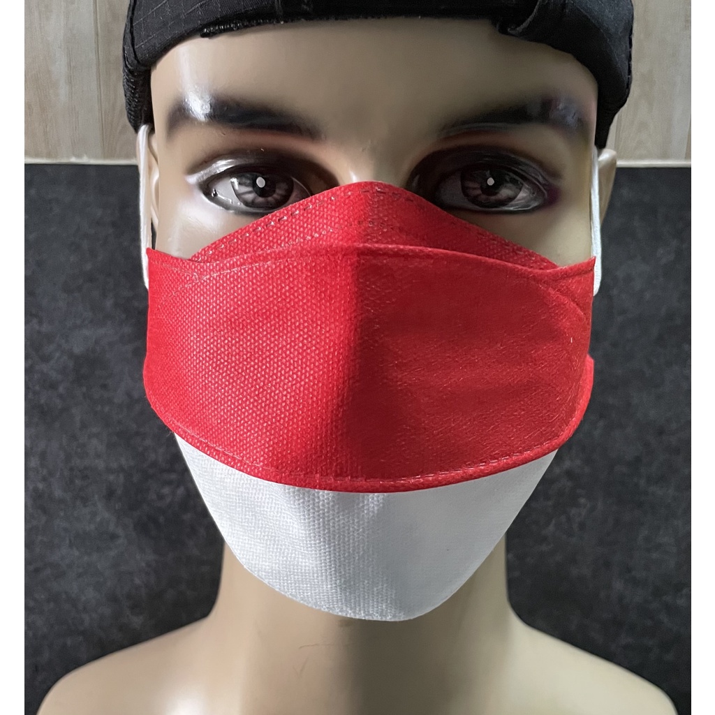 Masker Merah Putih Polos - Masker Polos - Masker