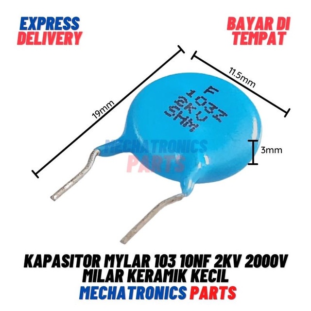 [5757] Kapasitor Mylar 103 10nf 2kv 2000v Milar Keramik Kecil