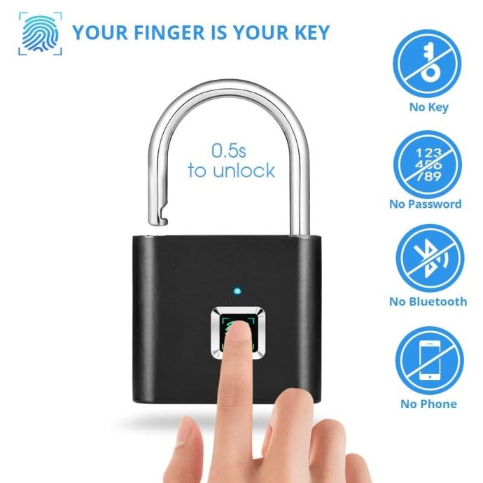 Gembok Besi Kontrakan Kos Rumah Pintu Fingerprint Koper Padlocks