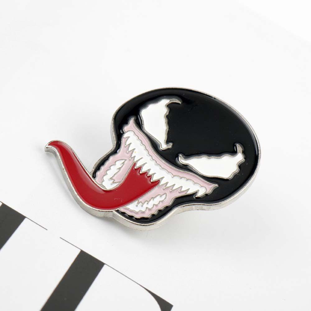 Lanfy Venom Bros Lucu Kreatif Klasik Karakter Aksesoris Perhiasan Kerah Bros Hadiah Untuk Wanita Enamel Pin