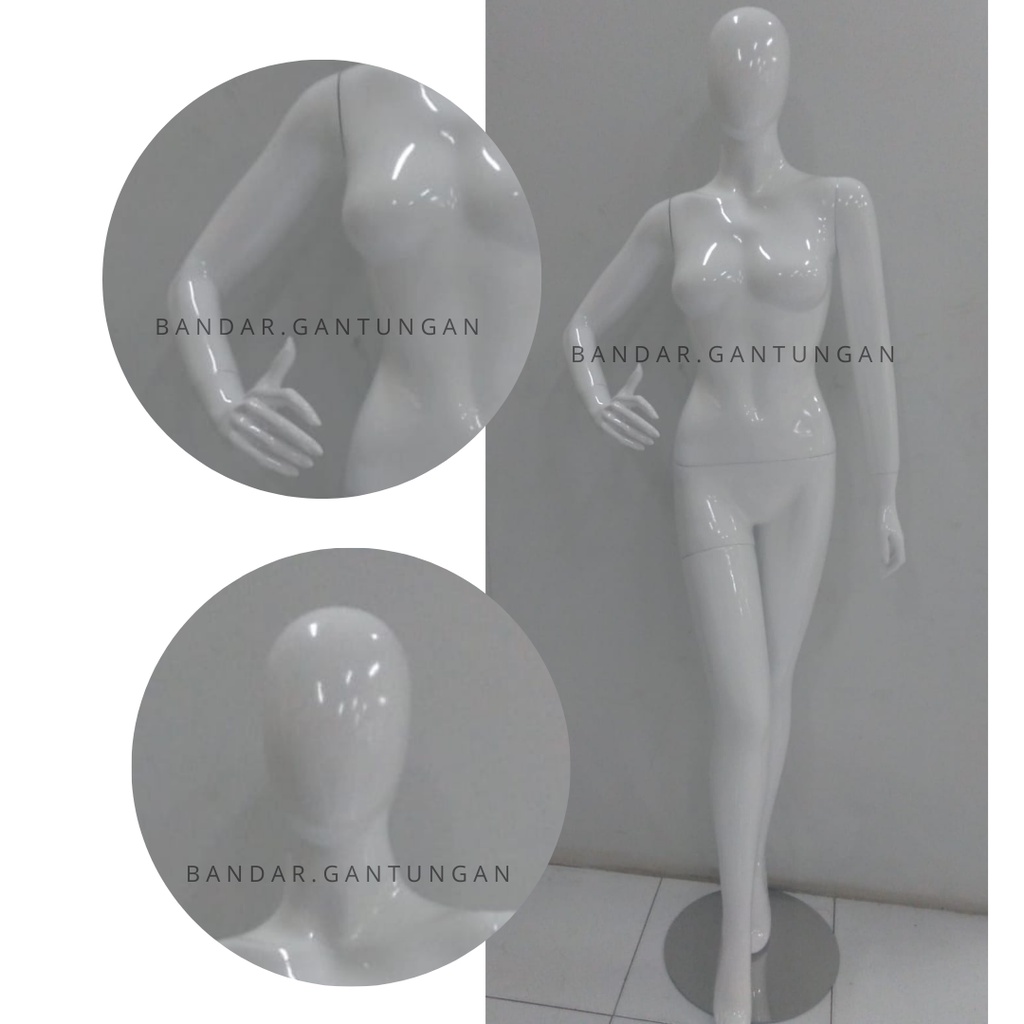 Manekin Full Body Cewek Patung Manekin Alien Cewek Bahan Fiber Warna Putih Display Pakaian-SET F