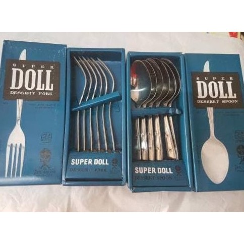 [BISA COD] Sendok Makan Garpu Makan Super Doll Set Isi 12 Harga Ekonomis