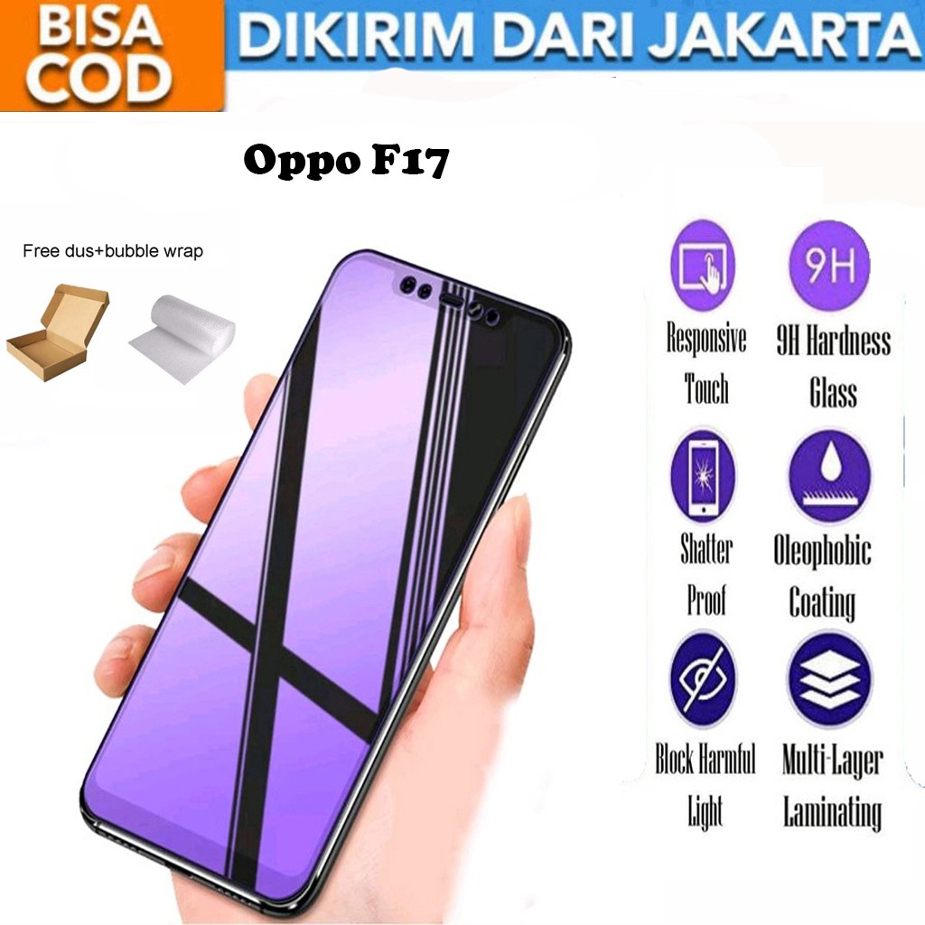 Tempered Glass Oppo F17 Matte Blue Light Anti Gores Full Screen Full Cover Protector