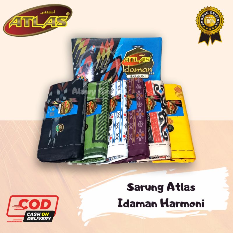 SARUNG ATLAS TENUN MOTIF BHS NEW IDAMAN KEMBANG HARMONI