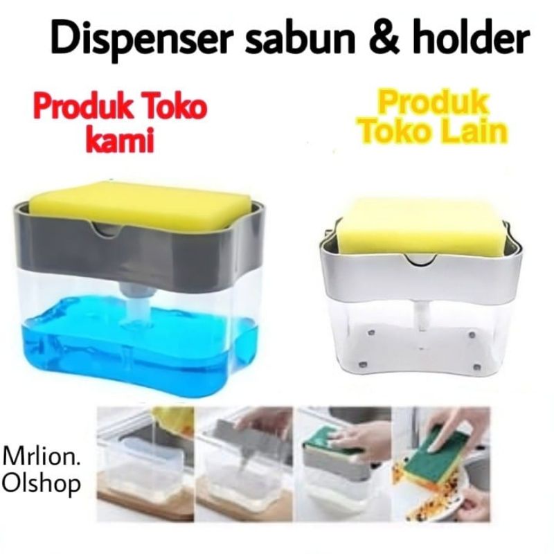 Dispenser 2in1 Holder Sponge Tempat Sabun Cuci Piring Spons ⭐mrlion⭐