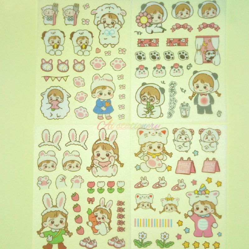 

[Ai's] Stiker kartun WHITE ANIMAL / DIY STICKERS / stiker kartun Lucu anti air