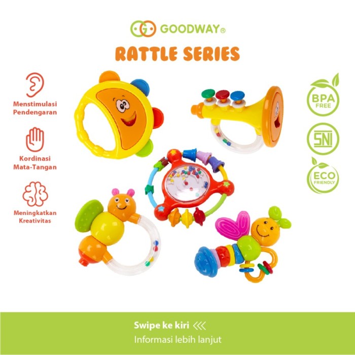 GOODWAY Baby Rattle Toys Mainan Bayi Edukatif Sensory Toys