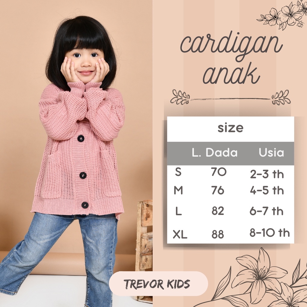 LOCY Sweater Cardigan Rajut Anak Usia 2-10 Tahun Rajut Halus Premium / Cardigan Rajut Anak Perempuan