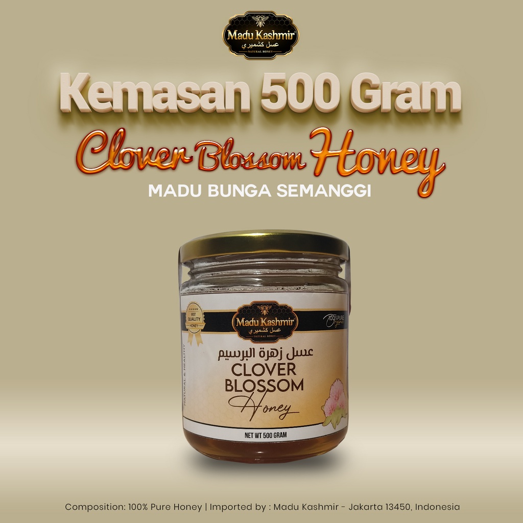 

Madu Clover 500 Gram | Madu Semanggi | Clover Honey | Madu Kashmir