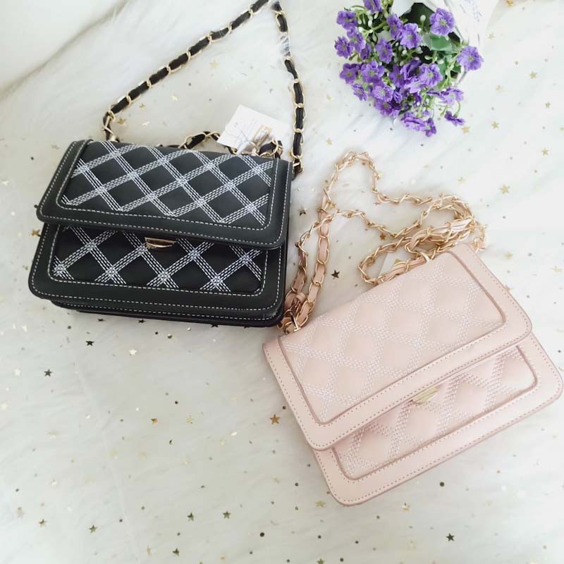 tas sling bag wanita tas selempang cod kulit sintetis