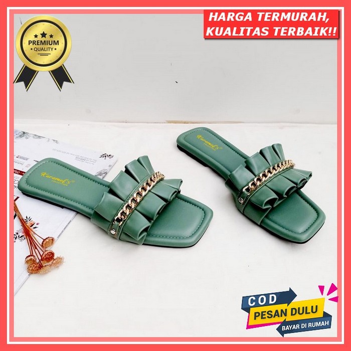 Sandal Teplek Wanita/Sandal Santai /Sandal Slop Pita/Sendal Trepes/Sendal Kekinian Wanita Kokop Keru