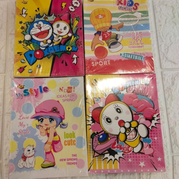 

Grosir Diskon Buku tulis KIKI 1 pak isi 10 buku 38lembar motif anak anak
