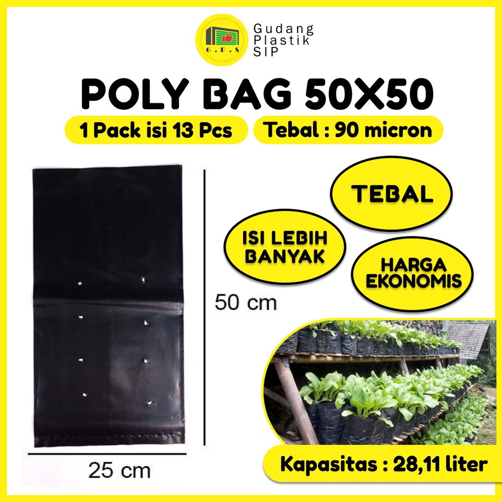 PLASTIK POLYBAG TANAMAN  50x50 cm