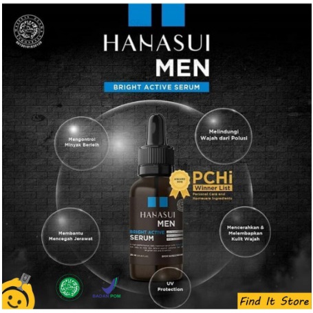 ✨SHASYA✨ Paket 3in1 Hanasui Men Bright Active Serum Sabun Pemutih Wajah Pria Ampuh Permanen BPOM Masker Naturgo Tube