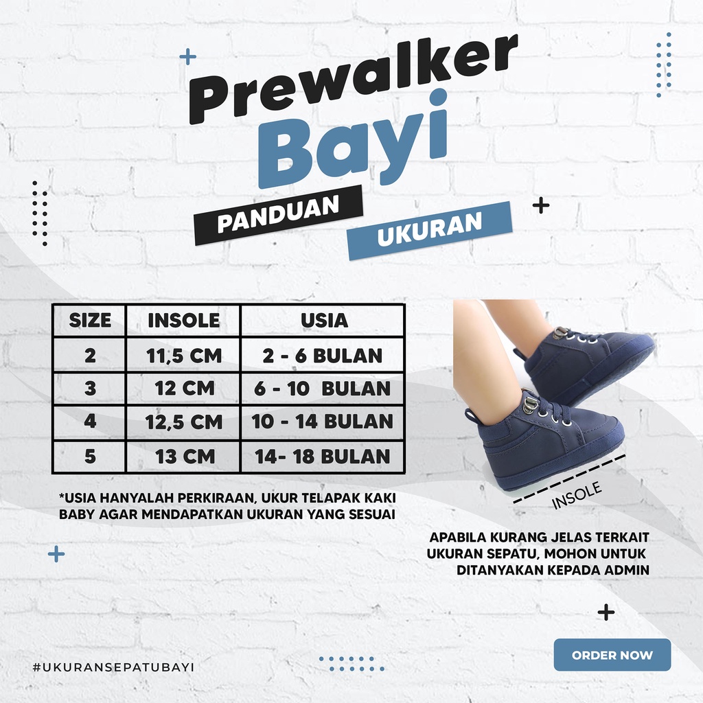 Sepatu Bayi Prewalker Perempuan Umur 0 - 12 Bulan Sepatu Casual Anak Bayi Perempuan Baby Prewaker Shoes Cewek Murah Umur 0 - 14 Bulan, umur 1 Tahun 0 - 6 Bulan AK 14