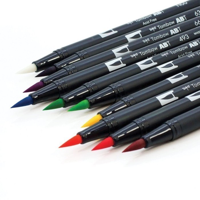 

kaligrafi-perlengkapan- tombow dual brush pen abt / tombow abt dual brush pen blue series - deep