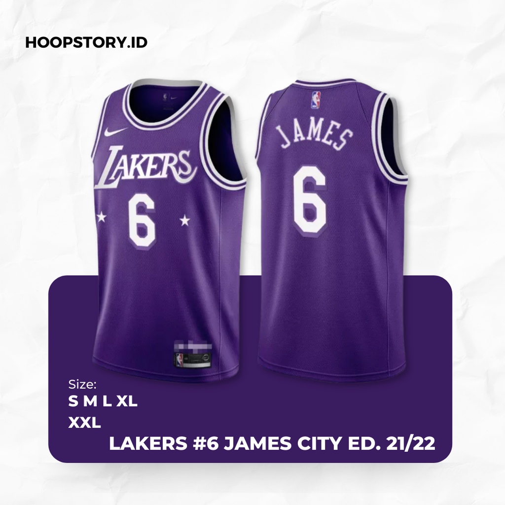 Jual JERSEY NBA LAKERS 6 LEBRON JAMES CITY EDITION UNGU 21/22 Shopee