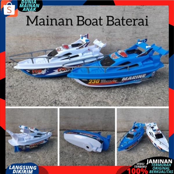 MAINAN ANAK KAPAL LAUT PAKAI BATERAI SPEED BOAT PERAHU 1258 / KADO ULANG TAHUN ANAK