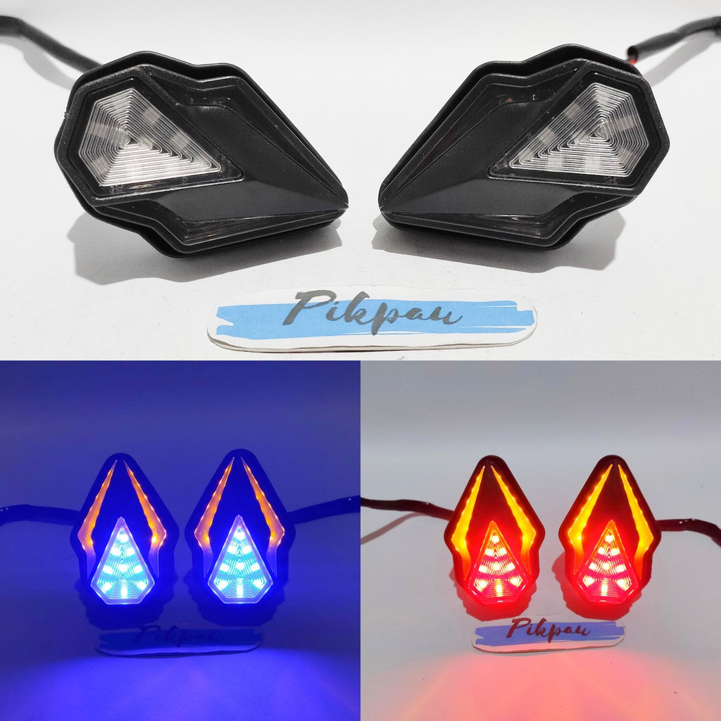 Lampu Sein Tempel Crystal Sen Motor Running Warna LED Untuk Universal