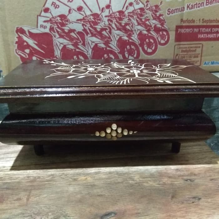 KOTAK PERHIASAN UKIR BUNGA UKURAN BESAR KAYU JATI UNTUK HANTARAN