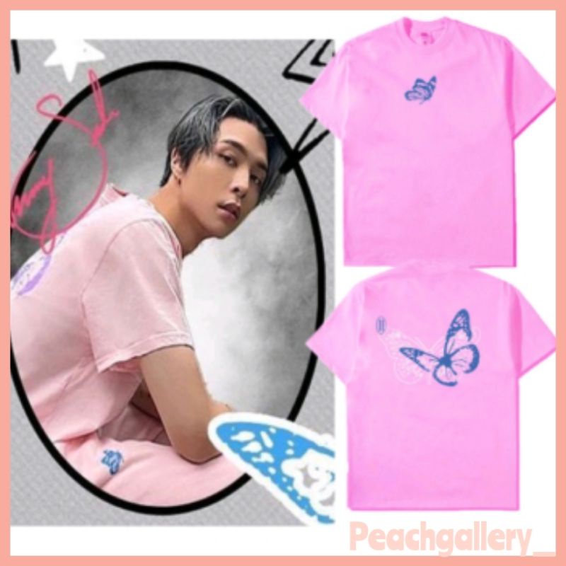Tshirt Kaos "Capsule by Johnny NCT 127" gambar kupu-kupu babypink butterfly NCtzen collection