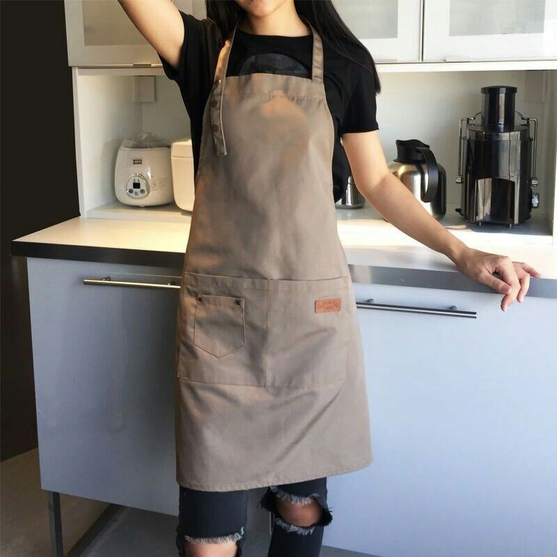 Celemek Apron Dapur Pria Wanita Bahan Canvas Korean Style Agd01