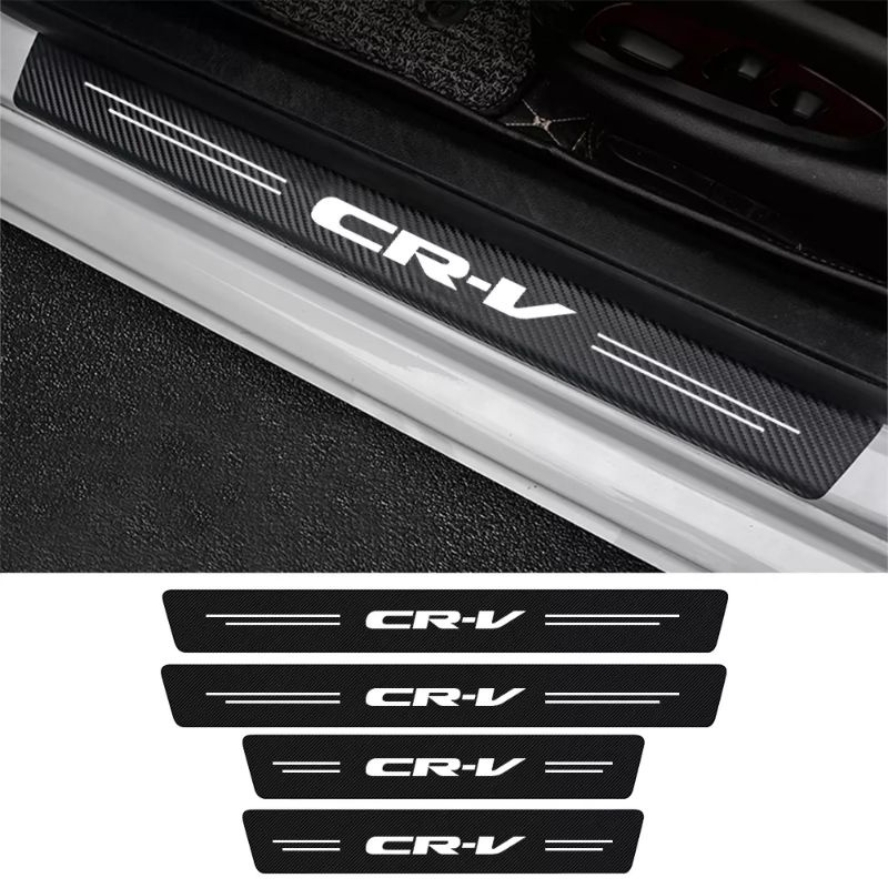 Stiker Mobil Carbon 5D Pelindung Pintu Samping Door Sillplate Sticker Car CRV