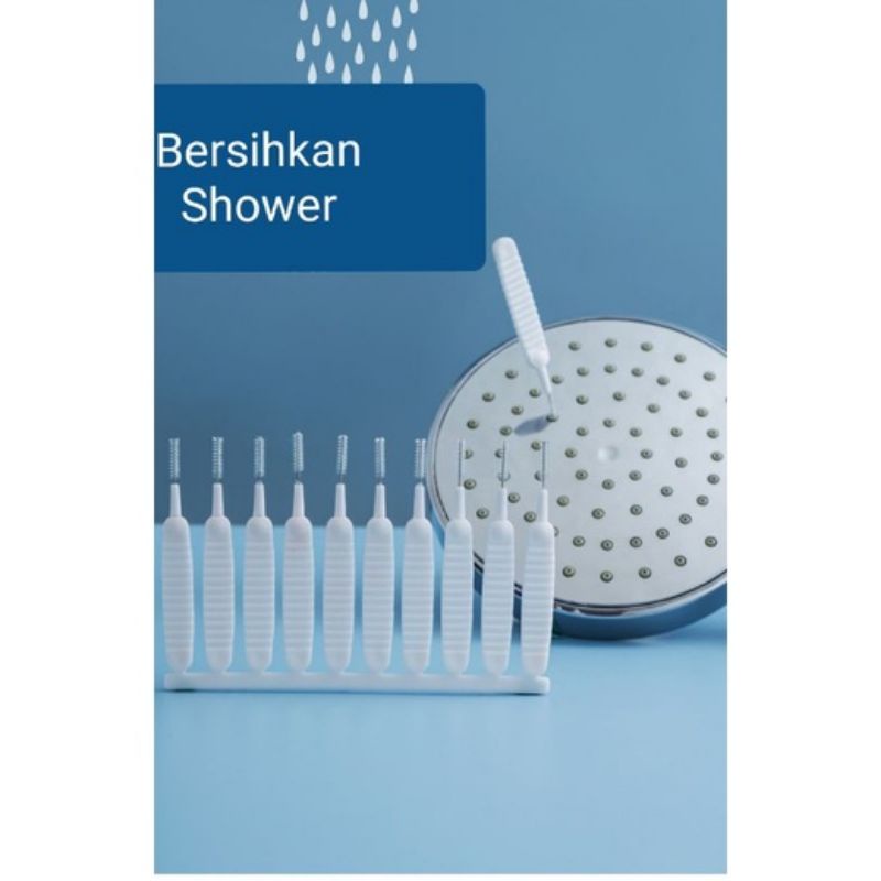 Sikat mini Serbaguna pembersih lubang shower mandi / sikat mini serbaguna isi 10