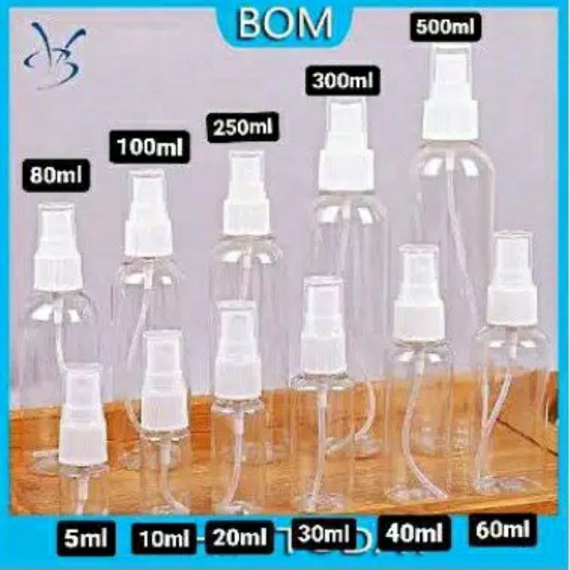 Botol Spray Putih 20ml 30ml 100ml | Sprey Kosong Wadah Handsanitizer Gel Parfum Toner Sabun PET