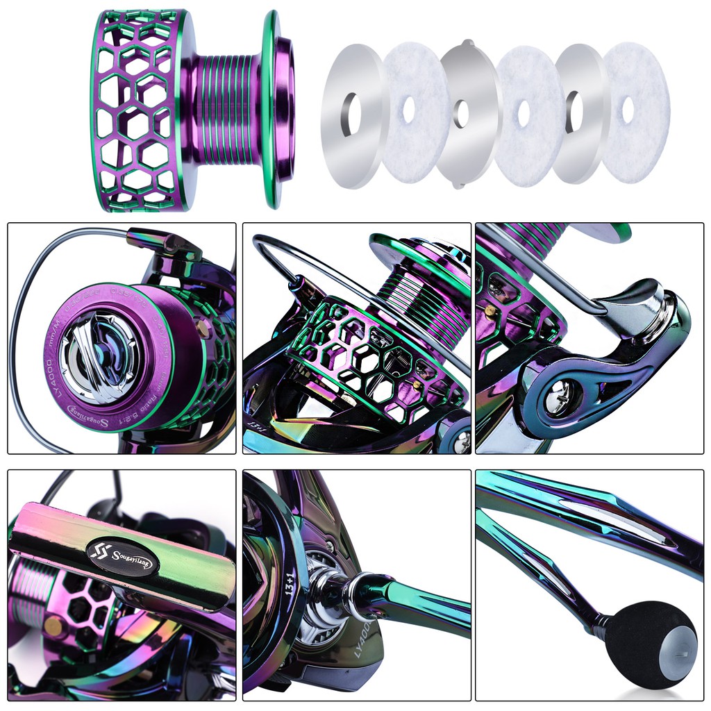 Joran Pancing Set Reel Pancing New Fishing Reel 13+1BB CNC Metal Spool Reel Max Drag 18kg Gulungan Pancing dengan spool cadangan