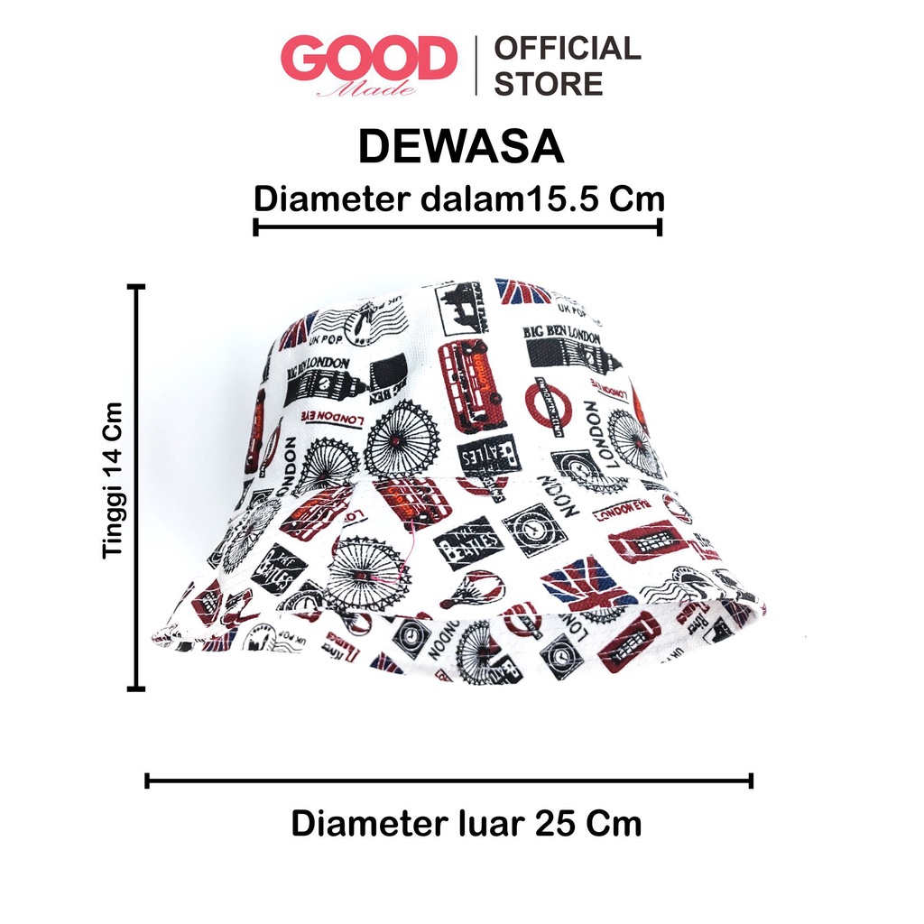 GOOD MADE - Bucket Hat Motif Bucket Hat  bucket hat Dewasa Pria Wanita dan Anak Bahan Premium Motif COD