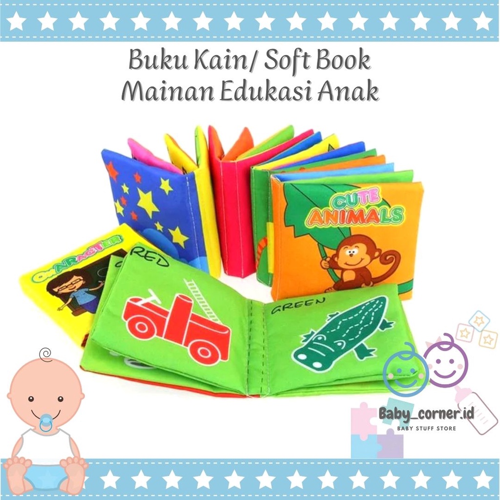 Buku Kain | Softbook | Buku Mainan Bayi | Buku Bantal Bayi | Mainan Edukasi Anak