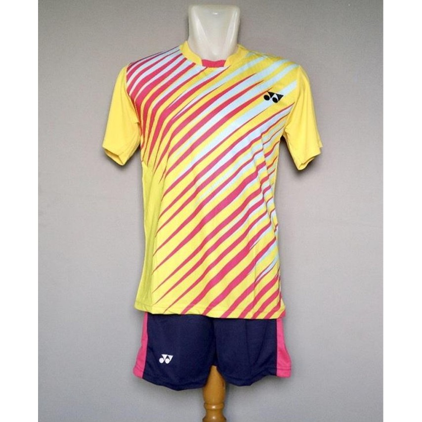 Baju kaos stelan badminton dewasa Yonex Y35 Kuning - Size XL
