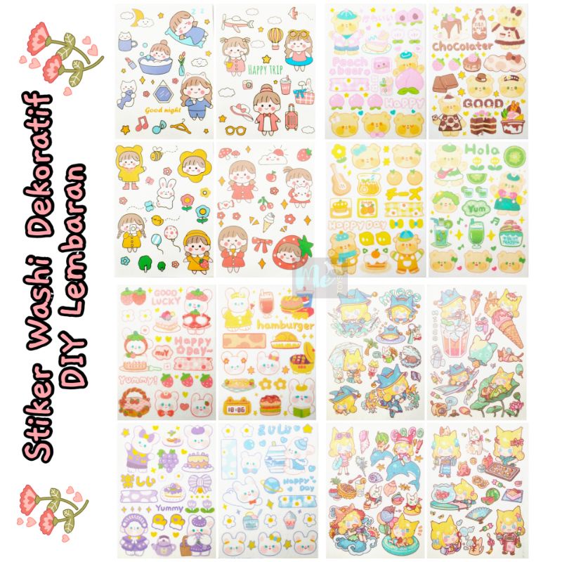 

Stiker Washi Dekoratif DIY per lembar atau lembaran - Bagian 3