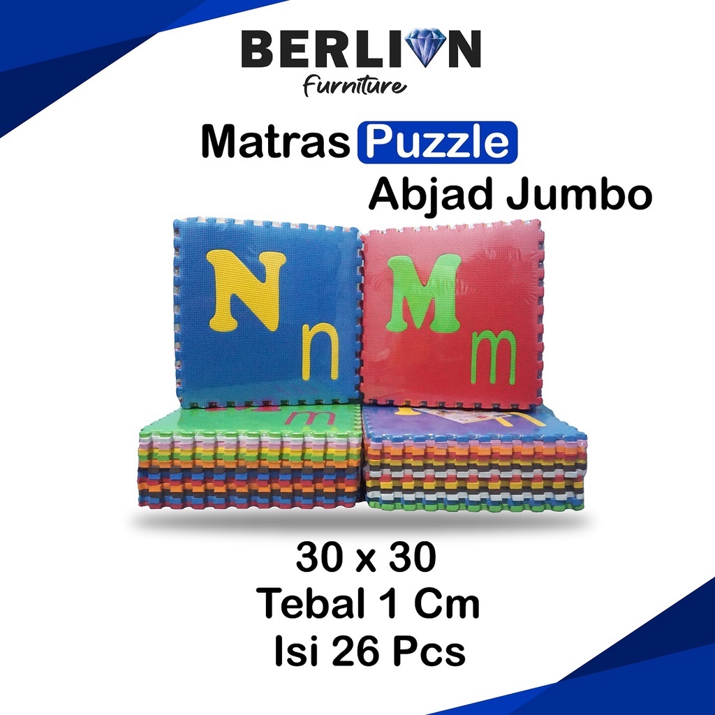 Matras Puzzle Abjad Jumbo 30 x 30 Tbl 1 Cm isi 26 Pcs / Alas Lantai / Playmat / Tikar / Karpet  / Alas Bermain anak