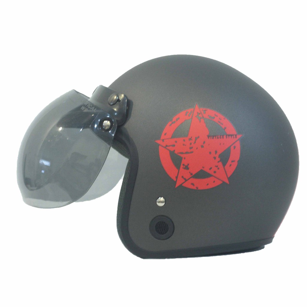 HELM BOGO / WEST HELM RETRO STAR - VISOR BSTAR CEMBUNG Model BOGO + FREE NEO PET RIDER