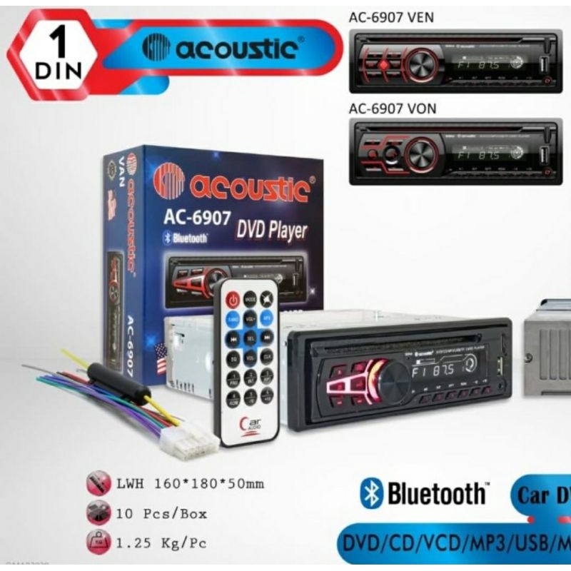 Single DIN DVD bluetoch merk acoustic