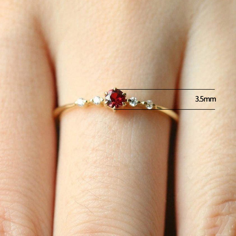 Fancyqube Cincin Tunangan Hias Cubic Zirconia Bentuk Bulat Untuk Wanita