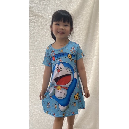 Dress Perempuan / Daster Anak Cewek / Daster Rumahan / Daster Karakter / Daster Anak / Daster Doraem