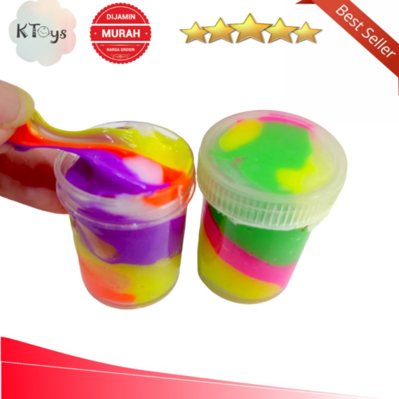 mainan slime mini pelangi anak viral warna warni terbaru dan cantik