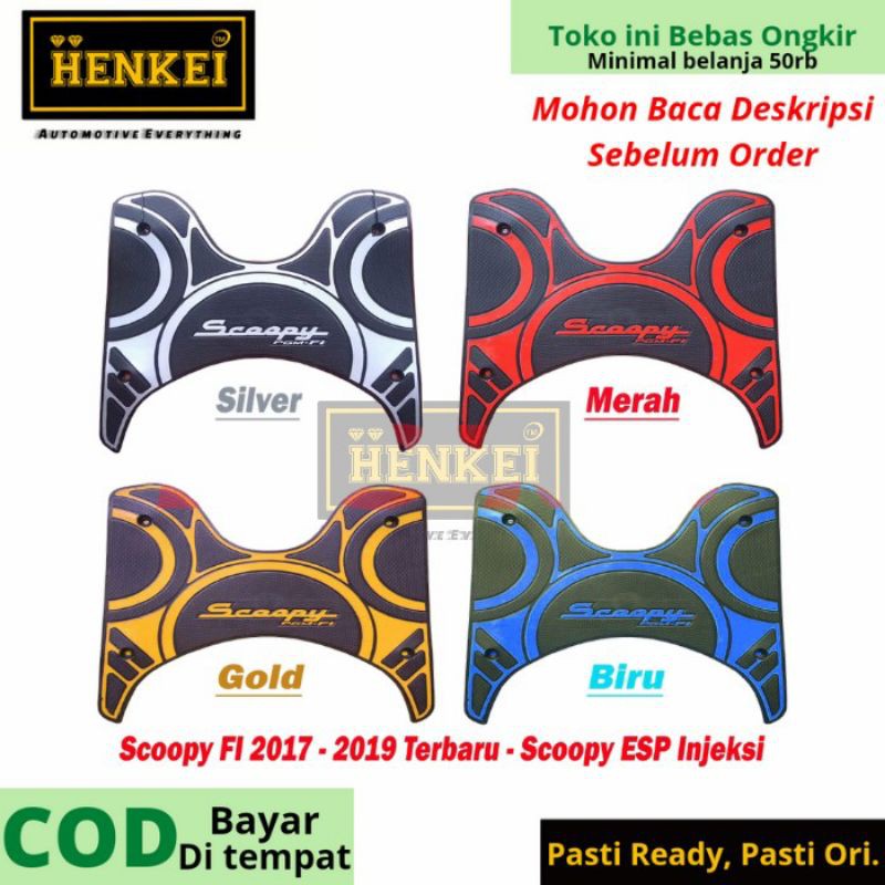 Alas Kaki Scoopy BAHAN TEBAL OVAL Terbaru - Karpet Alas Kaki Keset Motor Scoopy 2016 - 2020 Terbaru