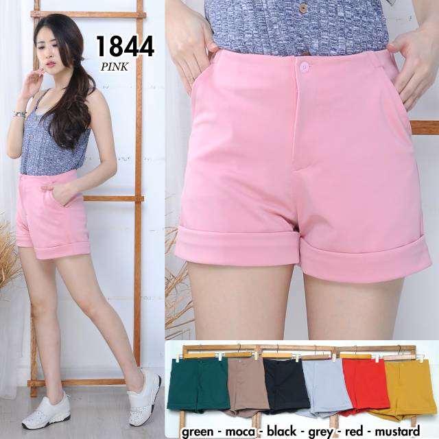  Celana  pendek  wanita  hotpant wanita  kode 1844 bahan 