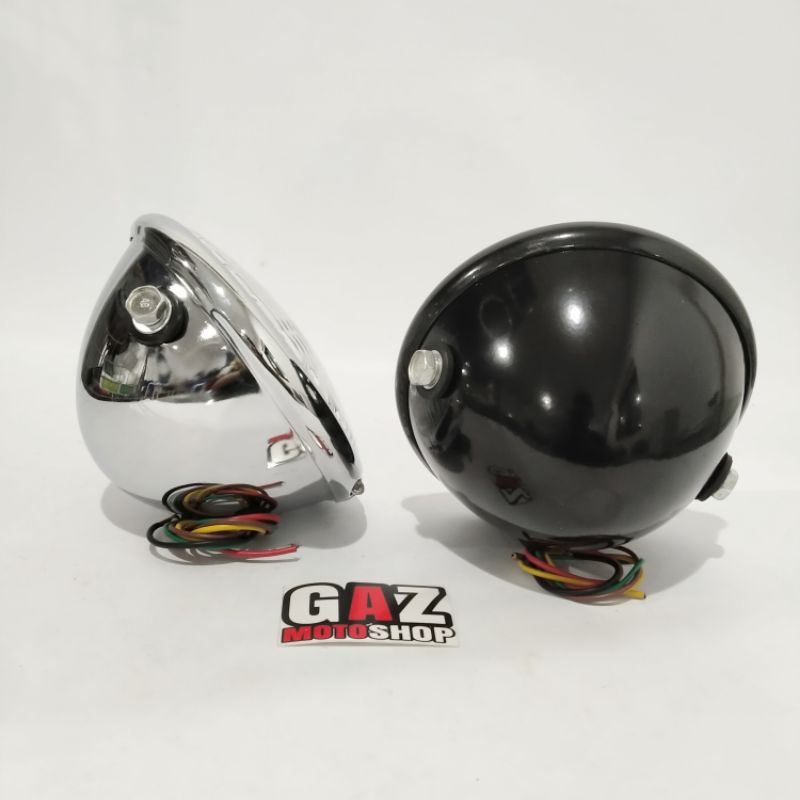 Lampu CB 100 Pesek H4 Headlamp CB Custom Classic Model Kristal