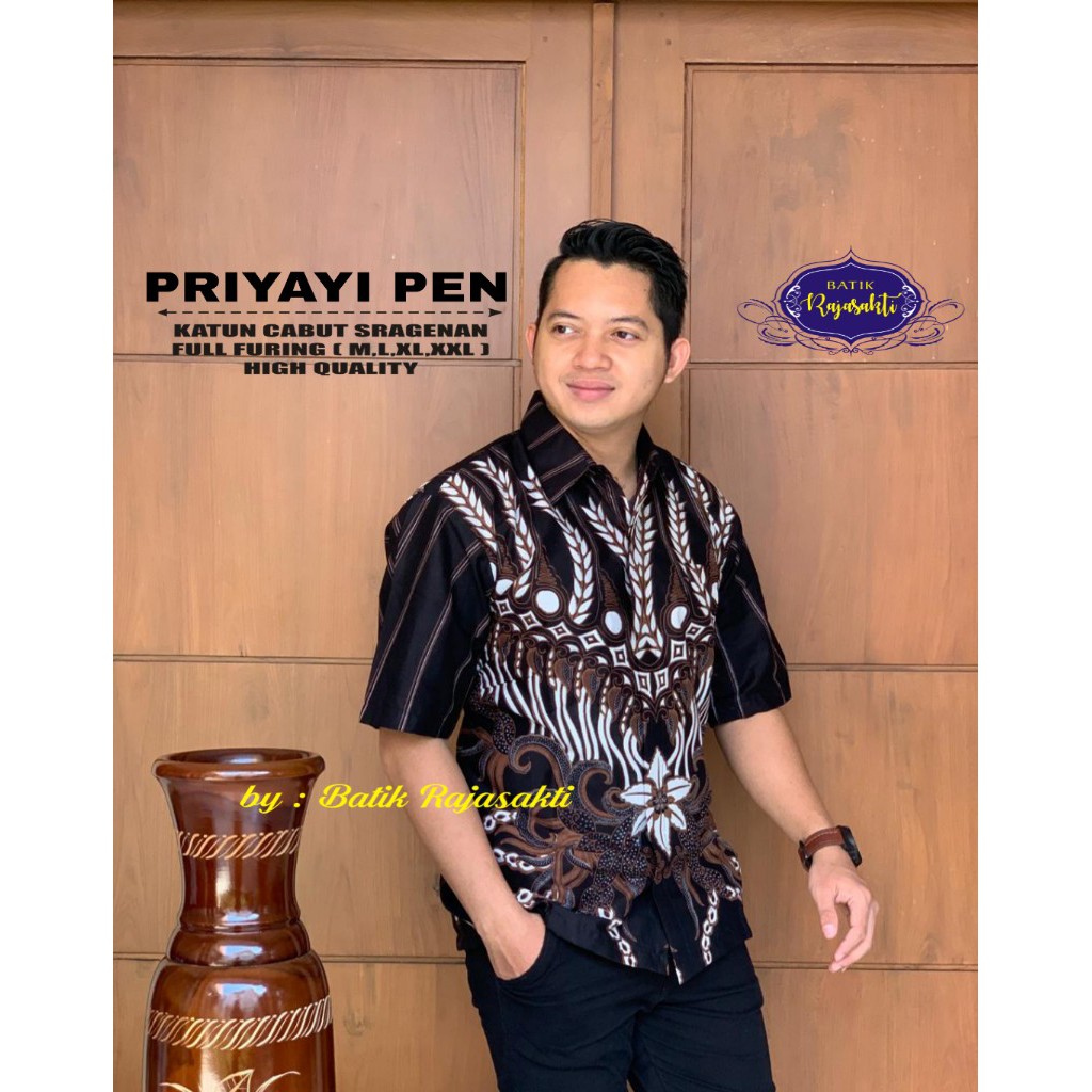 PRIYAYI 2 Kemeja Batik Pria Lengan Pendek Katun Halus FULL FURING Rajasakti