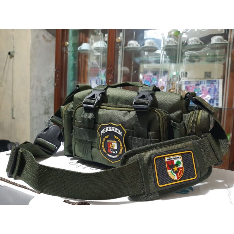 TAS SLEMPANG WARIOR ARMY 3 IN 1 FREE 2 LOGO